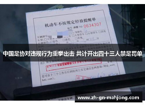 中国足协对违规行为重拳出击 共计开出四十三人禁足罚单